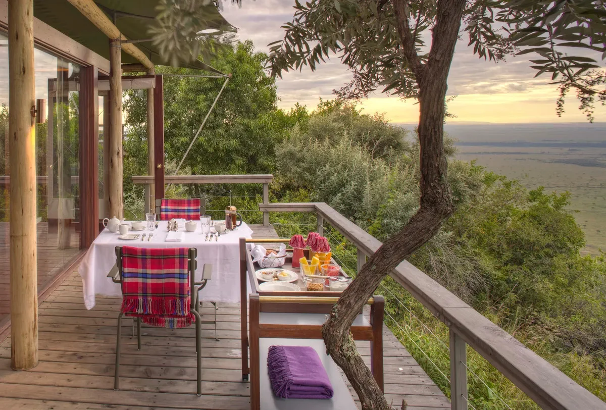 Birds eye view of Angama Mara