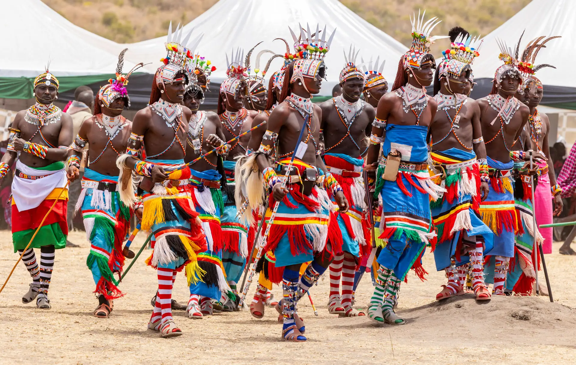 Maasai Warriors in an initiation ceremony