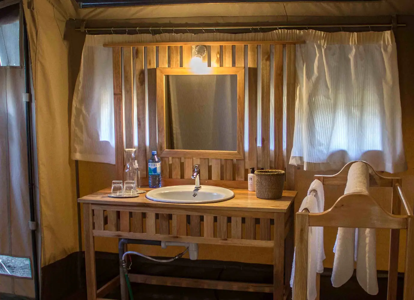 Bathroom inside tent